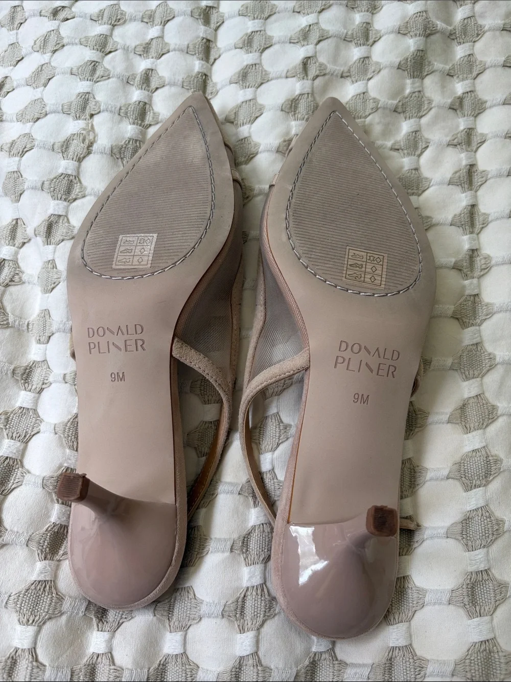 Donald J. Pliner Taupe Pointed Toe Slingback Pumps